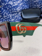 SQUARE FRAME SUNGLASSES 573303 IN ACETATE EMBOSSED LOGO