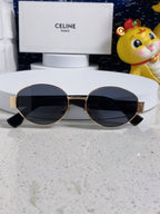TRIOMPHE SUNGLASS 538532 IN BLACK ACETATE GOLD METAL
