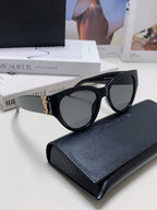 YSL CAT-EYE SUNGLASSES IN BLACK ACETATE WITH GOLD LOGO DETAIL