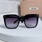 GLIMPSE SQUARE SUNGLASSES 554616 IN BLACK ACETATE GREY SMOKE LENS