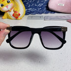GLIMPSE SQUARE SUNGLASSES 554616 IN BLACK ACETATE GREY SMOKE LENS