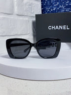 BUTTERFLY SUNGLASSES 641817 IN ACETATE BLACK METAL LOGO