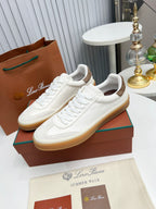 LP TENNIS WALK SNEAKERS WHITE AND LIGHT GRAY CALFSKIN