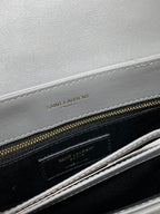 LOULOU MINI BAG 20 IN ASH BLUE QUILTED LAMBSKIN GOLD HARDWARE