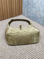 LE 5 À 7 SUPPLE BAG 31 IN KHAKI BROWN SUEDE