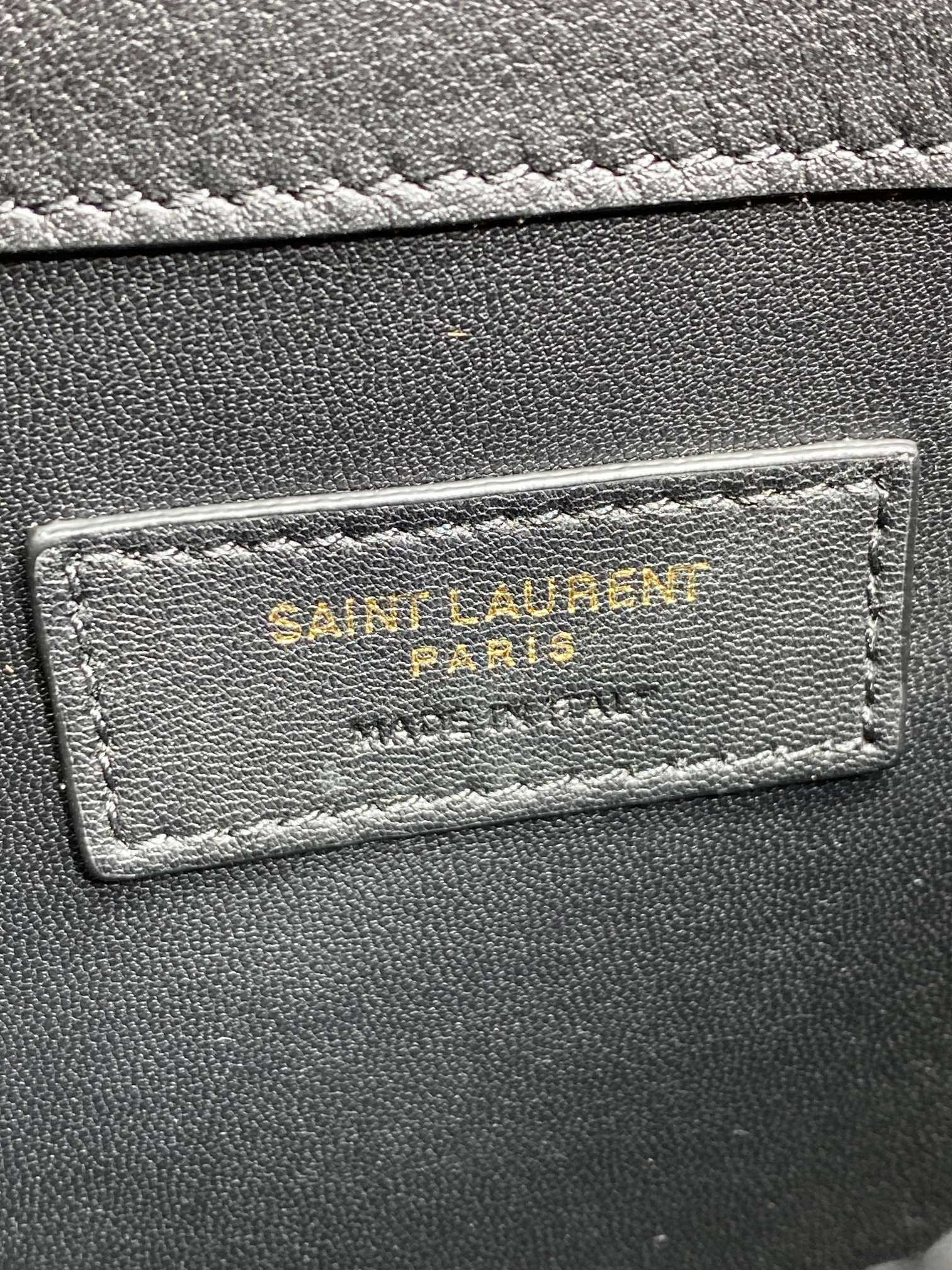 YSL 22s Uptown Pouch Clutch Bag Black White Canvas GHW