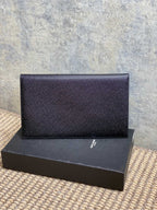 YSL 22s Uptown Pouch Clutch Bag Black Cowhide Sliver HW