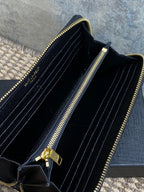 YSL Zippy Long Wallet Black Caviar Cowhide GHW