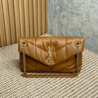 PUFFER SMALL 29 IN BRONZE BROWN LAMBSKIN GOLD HARDWARE