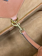 Y TOTE BAG 39 IN TAWNY BROWN MIX WHITE CALFSKIN