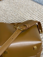 LE 37 SMALL BUCKET BAG 20 IN TORTILLA BROWN CALFSKIN GOLD HARDWARE