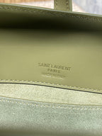 LE 37 SMALL BUCKET BAG 20 IN AVOCADO GREEN CALFSKIN GOLD HARDWARE