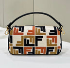 BAGUETTE CANVAS 27 BAG WITH MULTICOLOUR EMBROIDERY GOLD HARDWARE