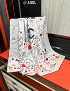 CHANEL 25S SCARF 90 IN SILK 738420