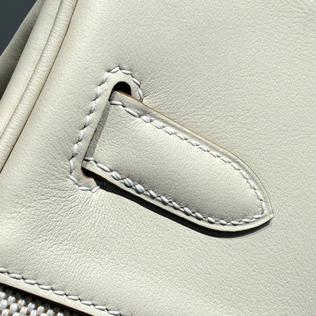 HM Birkin 35cm Milkshake White Canvas with Swift Leather Silver Hardware