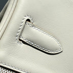 HM Birkin 35cm Milkshake White Canvas with Swift Leather Silver Hardware