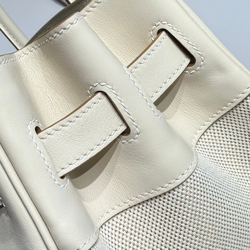 HM Birkin 35cm Milkshake White Canvas with Swift Leather Silver Hardware