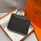 KELLY 25CM IN EBENE EPSOM CALFSKIN GOLD HARDWARE