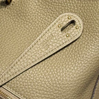 HERMES 25S MEDIUM LINDY 26 IN DARK KHAKI CALFSKIN GOLD HARDWARE