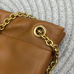 JAMIE POCHON 33 IN BRONZE BROWN LAMBSKIN GOLD HARDWARE