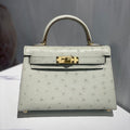 Hermes Kelly 19 Sellier Off White Ostrich Leather Bag GHW (need 25 day to produce) 270336