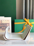 SAINT-GABRIEL WALLET 12 IN WHITE CALFSKIN AND GOYARDINE CANVAS