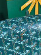 GRAND BLEU 16 IN GREEN GOYARDINE CANVAS AND LAMBSKIN