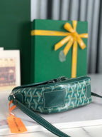 GRAND BLEU 16 IN GREEN GOYARDINE CANVAS AND LAMBSKIN