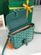 GRAND BLEU 16 IN GREEN GOYARDINE CANVAS AND LAMBSKIN