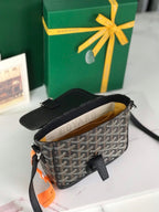GRAND BLEU 16 IN BLACK GOYARDINE CANVAS AND LAMBSKIN