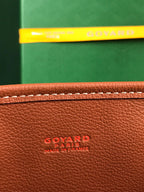 ANJOU MINI BAG 20 IN TAN CALFSKIN AND BLACK GOYARDINE CANVAS