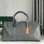 BOSTON 50 BAG IN GRAY GOYARDINE CANVAS AND CALFSKIN TRIM