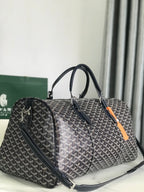 BOSTON 50 BAG IN NAVY BLUE GOYARDINE CANVAS AND CALFSKIN TRIM