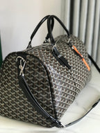 BOSTON 50 BAG IN BLACK GOYARDINE CANVAS AND CALFSKIN TRIM