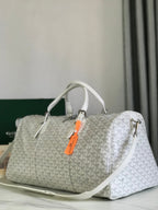 BOSTON 50 BAG IN WHITE GOYARDINE CANVAS AND CALFSKIN TRIM