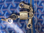 BOSTON 50 BAG IN SAPPHIRE BLUE GOYARDINE CANVAS AND CALFSKIN TRIM