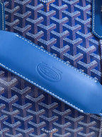 BOSTON 50 BAG IN SAPPHIRE BLUE GOYARDINE CANVAS AND CALFSKIN TRIM