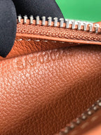 HIRONDELLE BAG 25 IN TAN LAMBSKIN AND BLACK GOYARDINE CANVAS