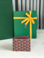 Goyard Victoire Wallet 11cm Burgundy Canvas & Cafskin