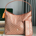 Bohème Hobo Bag 42cm Pink Canvas Chevroches Calfskin
