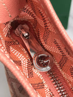 Bohème Hobo Bag 42cm Pink Canvas Chevroches Calfskin