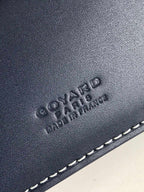 Goyard Grenelle Passport Cover 10cm Navy Blue Canvas & Cafskin
