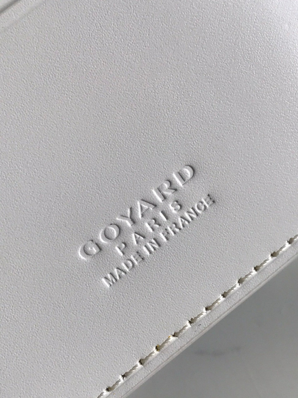 Goyard Grenelle Passport Cover 10cm White Canvas & Cafskin