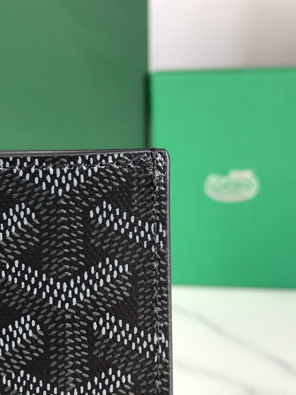 Goyard Victoire Wallet 11cm Black Red Canvas & Cafskin