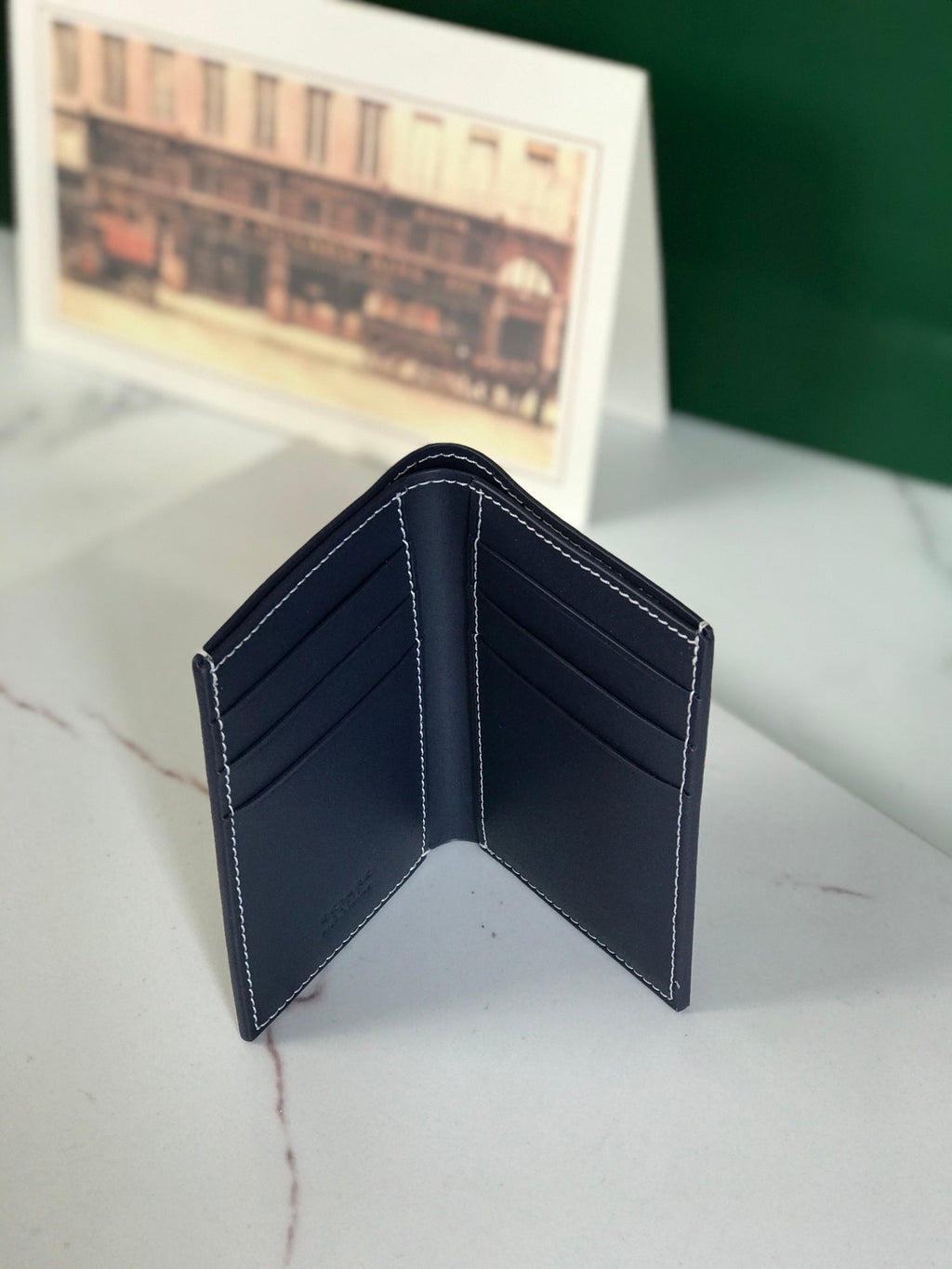 Goyard Saint-Pierre Card Wallet 11cm Navy Blue Canvas