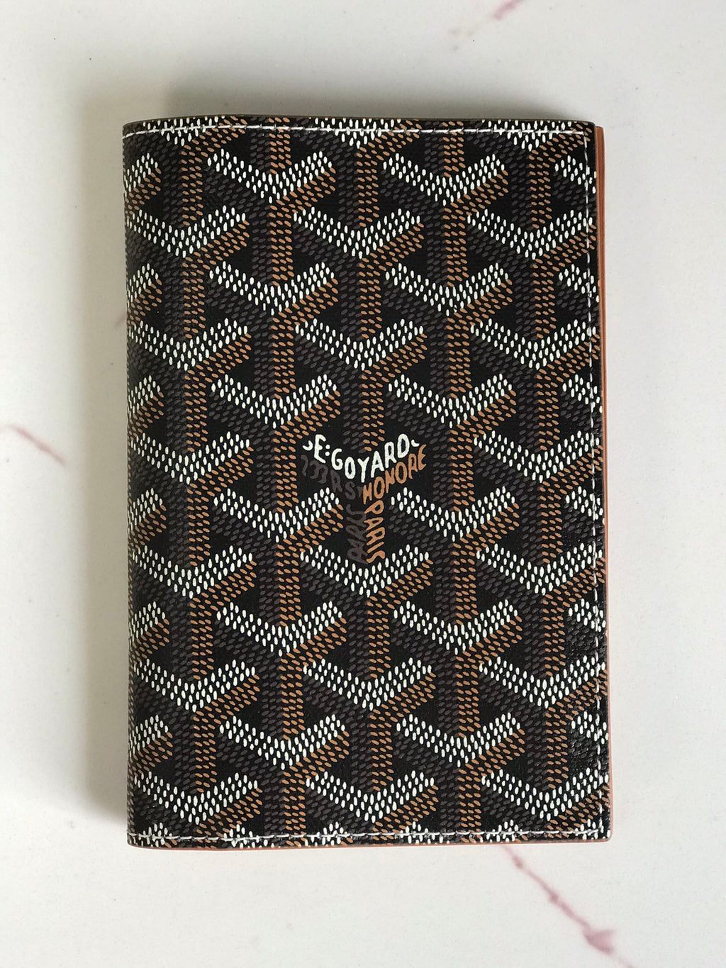 Goyard Grenelle Passport Cover 10cm Tan Canvas & Cafskin