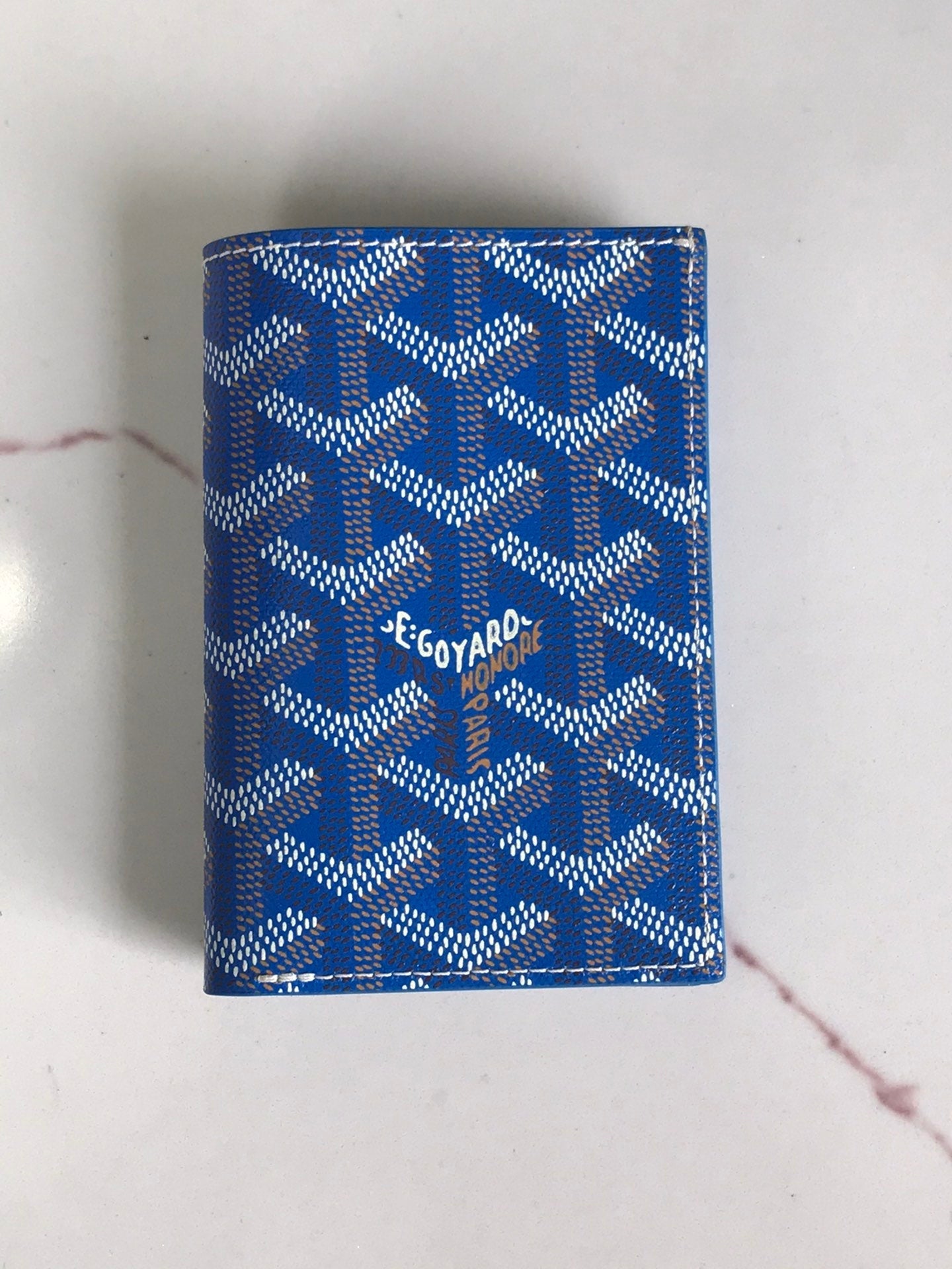 Goyard Saint-Pierre Card Wallet 11cm Sky Blue Canvas