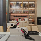 YSL SLINGBACK HIGH HEELS 100 MM IN BLACK CALFSKIN