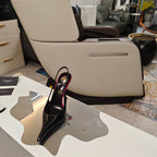 YSL SLINGBACK HIGH HEELS 100 MM IN BLACK CALFSKIN
