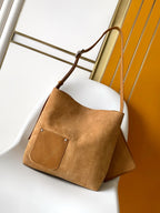LV Verso Hobo Brown Calfskin Suede